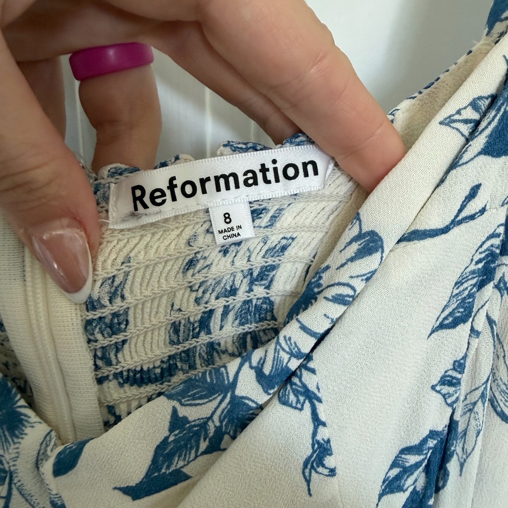 Reformation Blue Floral Cammi Dress - Picture 6 of 8